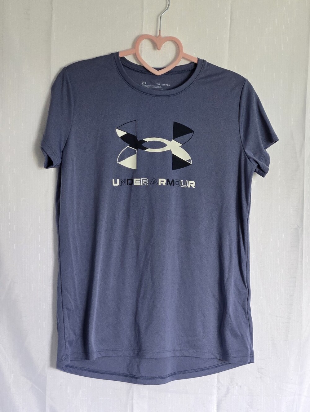 Under Armour Girl's YXL Blue Loose Fit Graphic Logo Crew Neck T-Shirt
